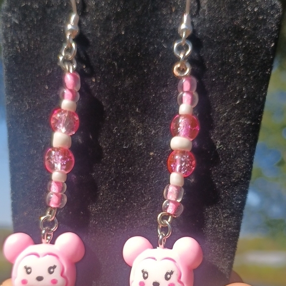 Pink Bear Earrings - Picture 4 of 5